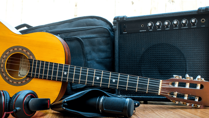 guitar and speaker